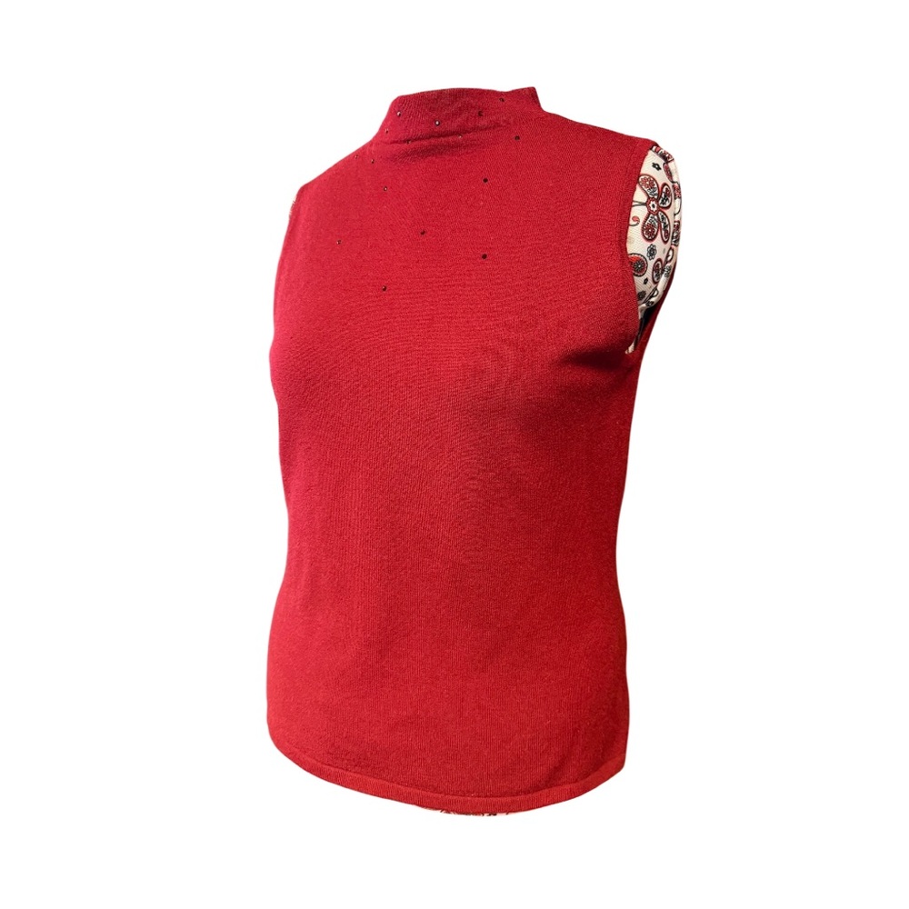 Reitmans Burgundy Wool Blend Sleeveless Mock Neck Sweater L